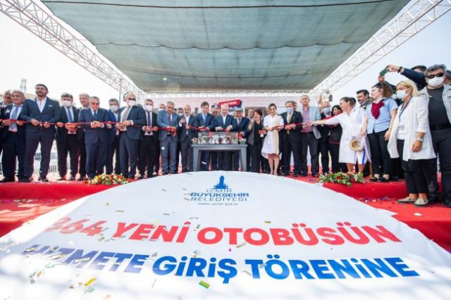 İzmirlileri taşıyacak 364 Otokar otobüsü  törenle hizmete başladı